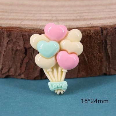 10 stuks Nieuwe Leuke Hars 18*24mm Mini Cartoon Ballon Serie Platte Achterkant Manicure Onderdelen Versieringen Voor Haarstrikken Accessoires beige