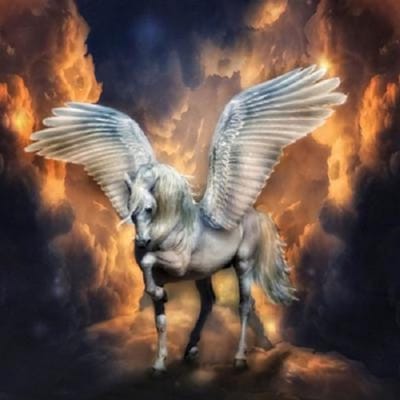 Diamond painting 40x40cm - unicorn - ronde steentjes