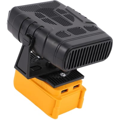 Draagbare Ruimteverwarmer Geschikt voor 208 Li-ion Batterij Slimme Constante Temperatuur Elektrische Kleine Verwarmer 200W 2 met 2 USB-uitgangen black