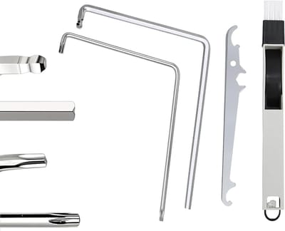 Set van 3 instelgereedschappen voor ramen, chroom afwerking, hoekscharnieren, raamaccessoires en instelsleutels