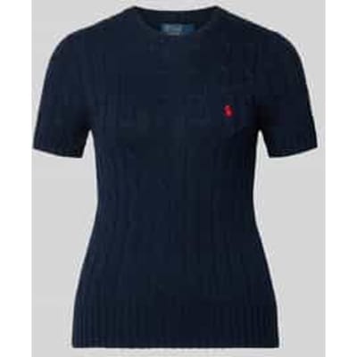 Slim fit pullover met korte mouwen met labelstitching