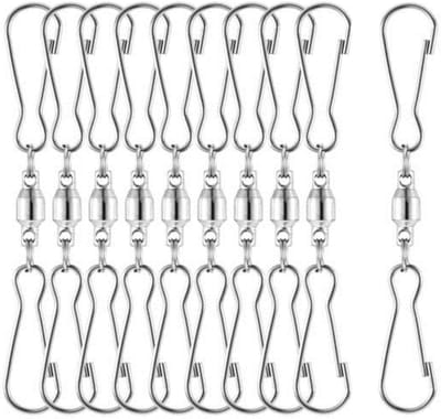 Clip Swivel Opknoping Haken, 10 Pack Roestvrij Staal Swivel Clip Voor Hanger Windgong Wind Spinners Windzak Vlaggen Vogelvoeder