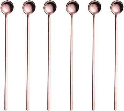 IJslepel Set van 6 - Roestvrij Staal Cocktaillepels en Yoghurtlepels