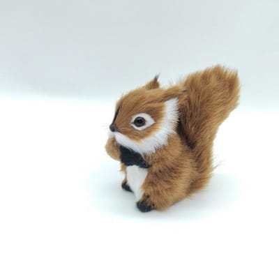 Parfait 1 Pièce Animal Factice Décoration de Table de Noël Mini Figurines Écureuil Artificiel Miniatures Peluche Simulation Ornements Écureuil