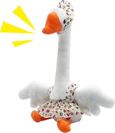 Dansende Gans Speelgoed - Interactieve Knuffel - Kindermusik - Spraakopname Functie - 34 cm Hoog