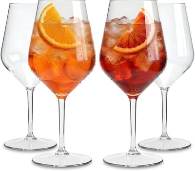 Kunststof Cocktailglazen - Onbreekbare Aperitiefglazen - Feestelijke Drankjes Serveren - Vaatwasserbestendig - 4 stuks 47 cl - Transparant