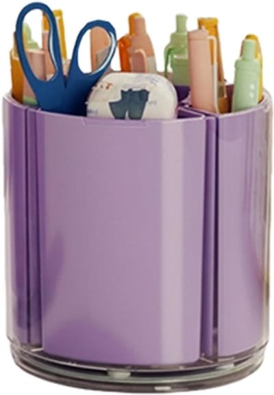 Bureau Organizer - Draaibare Opberger - Bureau Organiseren - 360 Graden Rotatie - 12.8 cm Hoog - Paars