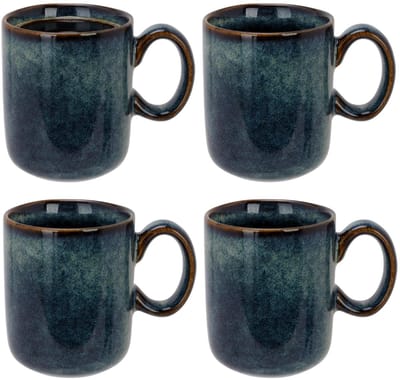 Cosy & Trendy koffie mok Bilbao - 4x stuks - blauw - 170 ml - drink mokken - keramiek