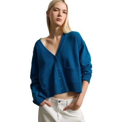 Dame Knopen Dikke Wol Cardigan Stefanel