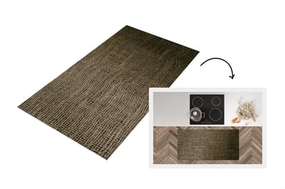 Keukenloper - Loper keuken - Jute - Bruin - Licht - 120x60 cm - Keukenloper vinyl