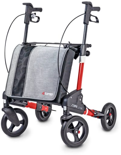 Topro Troja Odysse Rood M - Dubbel Opvouwbare Rollator