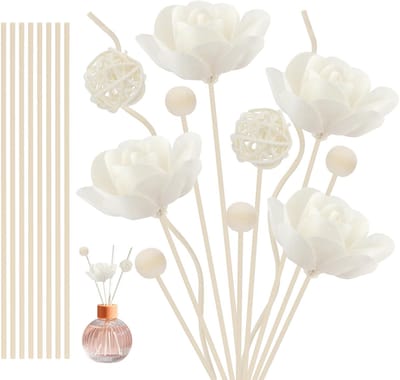 Dailygoods - 22 Stuks Diffuser Sticks Diffuser Parfum Jasmijn Baton Geurverspreider Navulverpakking Houten Stok Diffuser voor Slaapkamers Badkamers Woonkamer Kantoor en Hotels