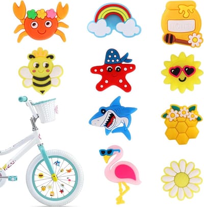 Fietsspaak Clips - Fiets Decoratie - Kinderen Versieren - Vrolijke Motieven - 3 cm - Gekleurd