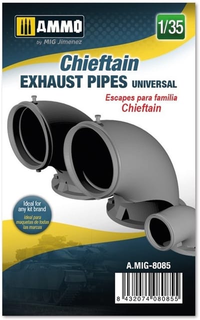 AMMO by Mig Jimenez Modelbouwpakket - AMMO MIG 8085 Chieftain Exhaust Pipes - Universal Resin onderdeel - 1:35 - Modelbouw