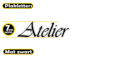 Atelier. Deursticker plakletters.