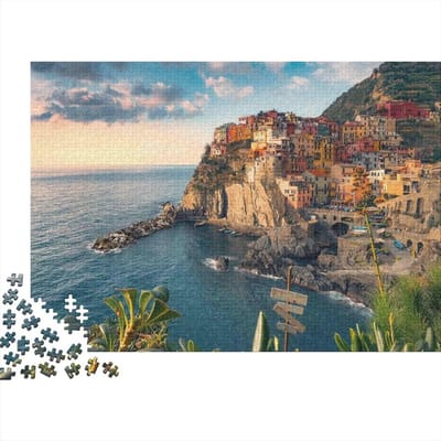 Kustlandschap Puzzel - Legpuzzel 1000 - Ontspanning Thuis - Duurzaam Karton - 38x26cm 1000 Stukjes - Kleurrijk