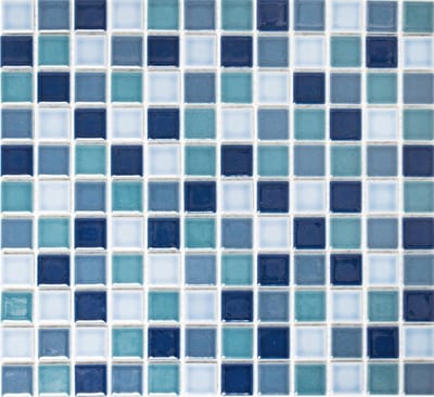 Mozaïektegels Keramiek - Glanzende Tegels - Muur Decoratie - Net Gelijmd - 330x302 mm - Blauw Groen