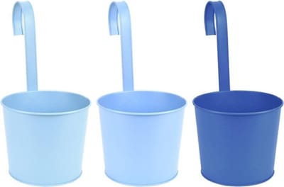 Esschert Design bloempot met haak blauw (1 stuk) assorti