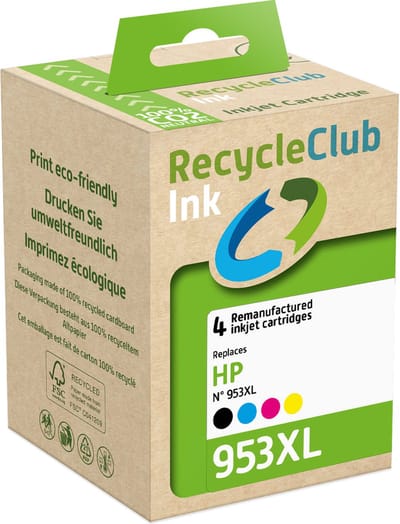 RecycleClub K10452RC inktcartridge 4 stuk(s) Compatibel Hoog (XL) rendement Zwart, Cyaan, Magenta, Geel