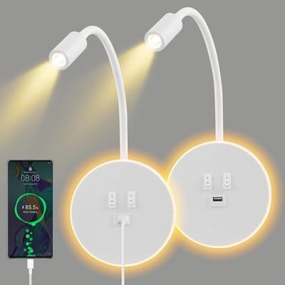 Flexibele LED Wandlamp met Zwanenhals en USB-Oplaadfunctie - 2 Stuks voor Slaapkamer en Hal