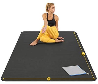 Grote, extra dikke yogamat - duurzaam, antislip, geurloos, voor thuisfitness en blotevoetenoefeningen - 1,8 x 1,2 m