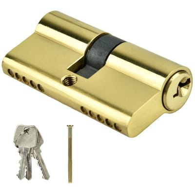 60mm Koperen Dubbel Open Cilinder Anti-diefstal Deurslotcilinder met Sleutels beige
