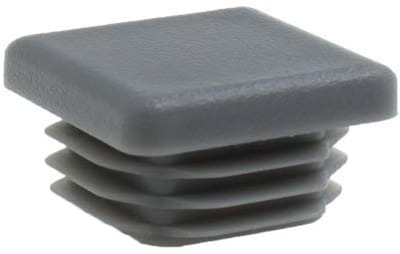 16PCS Vierkante Tube Ribbel Inserts - Eindkappen voor Meubels, Tafels en Stoelen (19mm, Grijs)