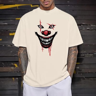 Nieuw Zomer Heren Schattig Lachend Gezicht Bedrukt T-shirt Jong Heren Korte Mouwen 5XL black