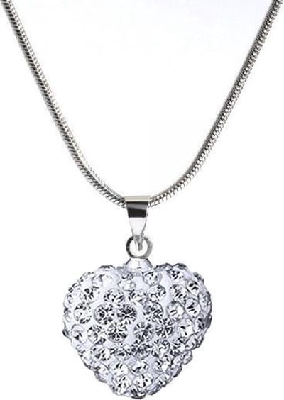 Fako Bijoux® - Ketting - Disco Dots - Hart - Wit