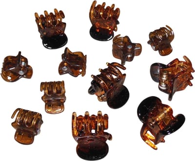 6x Haarklemmetjes + 6x Haarklemmetjes mini - bruin - Herfst - Herfstkleuren