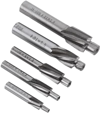 HSS-AL Countersink Frees, 5-delige Set voor M3-M8, 4 Snijkanten, Precisie Slotboor voor Metaalbewerking