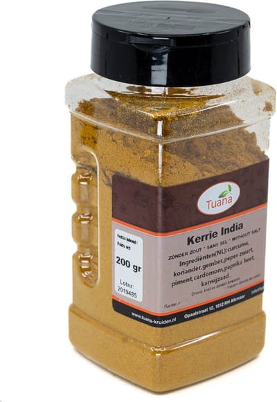 Tuana Kruiden - Kerrie India - Strooibus 150 Gram - Tuanashop - MP-K-0023