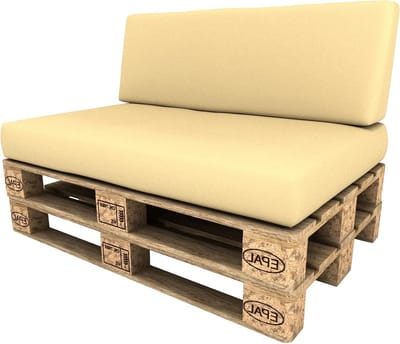 Palletkussen Set - Zit en Rugkussen - Comfortabel Zitten - Waterafstotend - 120x80cm - Beige