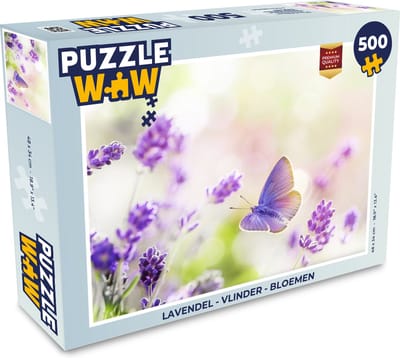 Puzzel Lavendel - Vlinder - Bloemen - Legpuzzel - Puzzel 500 stukjes
