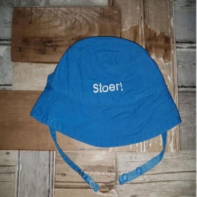 Lief! zomerhoedje kobaltblauw Stoer! mt 2