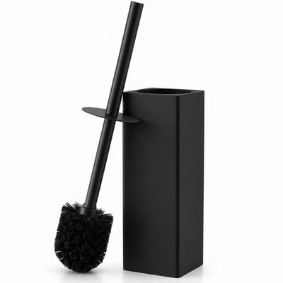 BOTC Toiletborstel Met Houder - Vrijstaand - Wc Borstel Houder - Toiletborstelhouder Hangend - Zwart