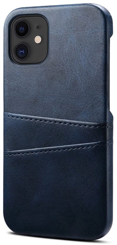 geschikt voor iPhone 15 Plus Pashouder Hoesje Leer - Telefoonhoesje van kunstleer met vakjes voor pasjes geschikt voor iPhone 15 Plus - Mobiq Leather Snap On Wallet hoesje geschikt voor iPhone 15 Plus blauw