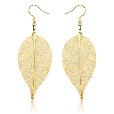 Dames oorhangers Blad oorbellen Leaf Goudkleurig