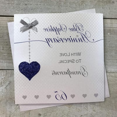 Handgemaakte Verjaardagskaart - Wenskaart Grootouders - Persoonlijke Boodschap - Met Glitter Afgewerkt - 16x16cm - Wit Grijs