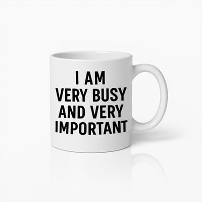 I Am Very Busy and Very Important Koffiemok 330ml – Grappige Quote Beker – Humoristisch Cadeau voor Collega’s, Vrienden & Kantoorleven