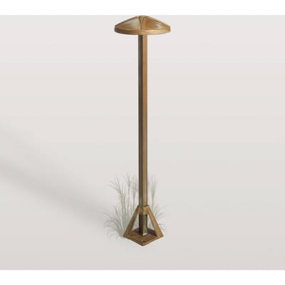 Moretti Luce LED sokkellamp Aura Disk, hoogte 50 cm, antiek messing