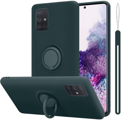 Cadorabo Hoesje geschikt voor Samsung Galaxy A71 4G in LIQUID GROEN - Beschermhoes van flexibel TPU silicone Case Cover met ring
