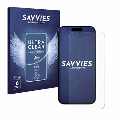 Savvies - Screenprotector voor Apple iPhone 15 Pro Max - Folie Beschermfolie transparant 6 Stuks