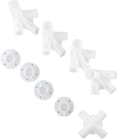 Tent Connector Onderdelen - Gazebo Accessoires - Frame Herstellen - Duurzame Kunststof Bouw - 9 Stuks Set - Wit
