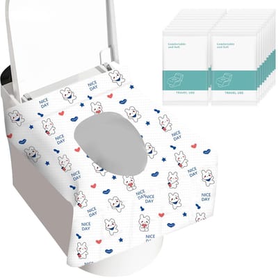 100 Stuks Wegwerp Toiletbril Covers – Individueel Verpakt – Waterdichte Toiletzitting Beschermers voor Reizen, Kinderen en Openbare Toiletten – Toilet Seat Covers Disposable