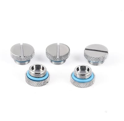 Dailygoods- Waterkoeling Fitting 5pcs - Waterkoeling Plug - Messing G 1/4 Schroef-in Waterstop Plug - Duurzaam - Compact - Glanzende Afwerking