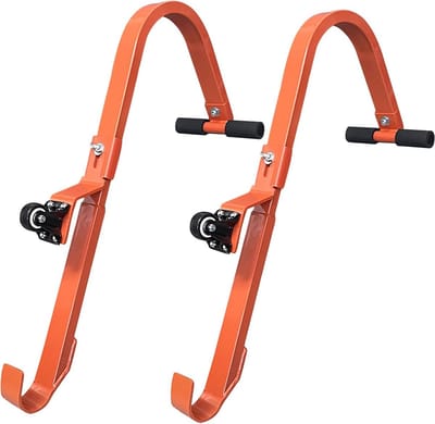 2x Ladderhaken Dak Stabilisator met Wielen - Universele Ladder Steun voor Dakwerk en Veilig Klimmen - Staal, 250 kg Draagkracht