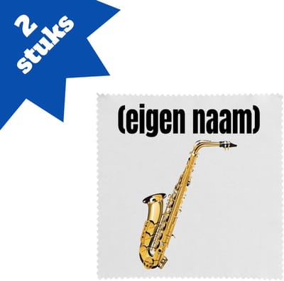 Akyol - saxofoon met eigen naam brillendoekjes - Saxofoon - muziek liefhebbers - iemand die houdt van saxofoons - verjaardag - cadeau - kado - 17,8 bij 17,8 cm - 2 stuks