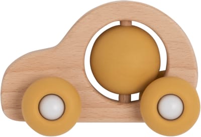 Baby's Only Houten speelgoed auto - Baby speelgoed - Oker - Baby cadeau