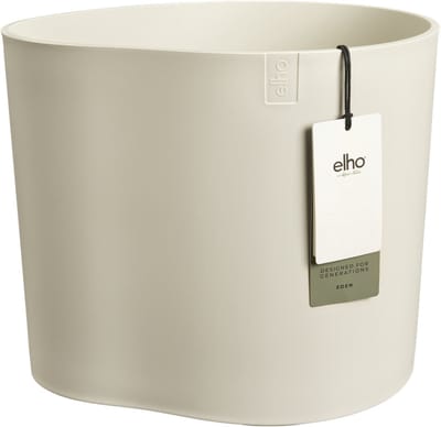 Elho Eden 35 - Bloempot voor Binnen & Buiten - 100% Gerecycled Plastic - Ø 32.6 x H 32.0 cm - Linnen wit